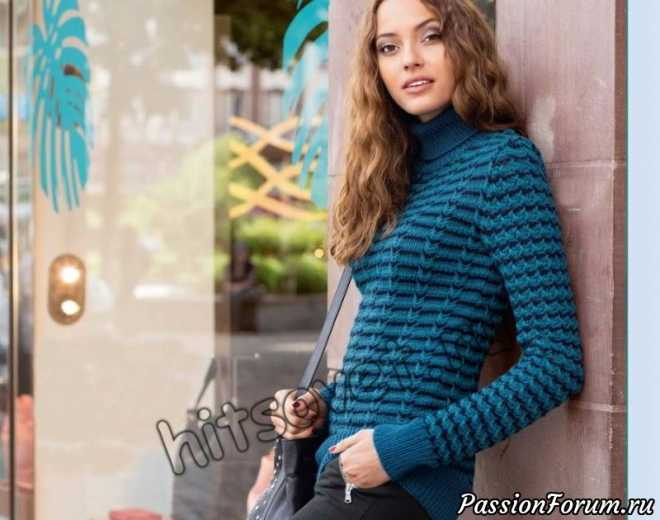 Căutați pe un pulover de modă cu ace de tricotat